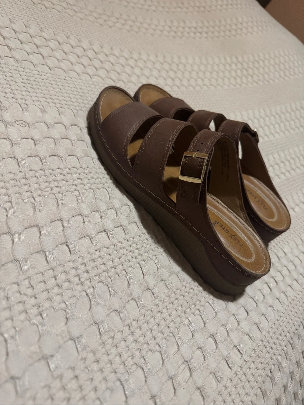 Brown Slip-On Sandals